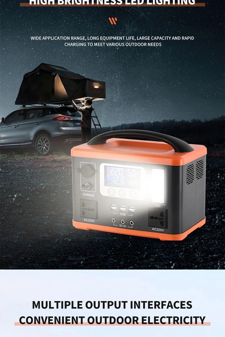 110V 220V AC Electronic 12V DC Battery Charging 1000 Watt Power Station Wireless Solar Energy Power Generator for Camping