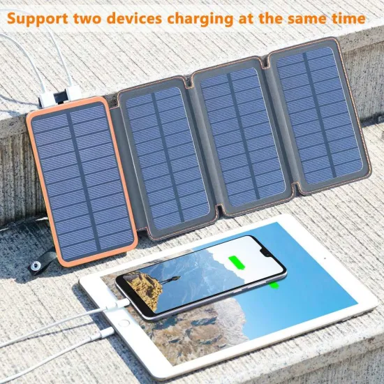 Heißer Verkauf Wasserdichte Solar 10000 mAh Power Bank Outdoor Camping Tragbare Faltbare Solar Panels 5 V 2A USB Ausgang Gerät sun Power